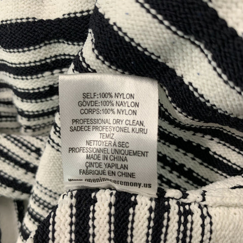 OPENING CEREMONY Size S Black & White Stripe Nylon Crew-Neck Pullover