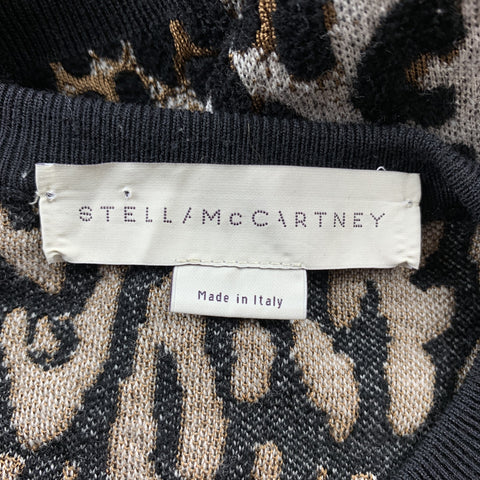 STELLA McCARTNEY Size S Black & Tan Leopard Viscose Blend Pullover