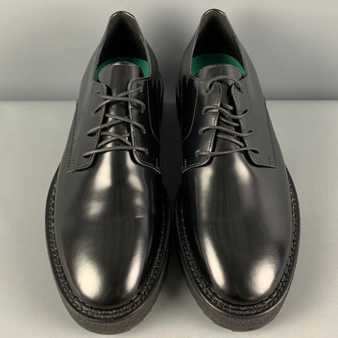 JOHN ELLIOTT Size 10 Black Leather Creeper Lace Up Shoes