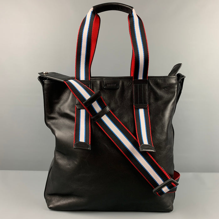 BALLY Black Leather Tote Bag