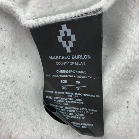 MARCELO BURLON Size XS Black & White Color Block Cotton Hoodie Sweatshirt