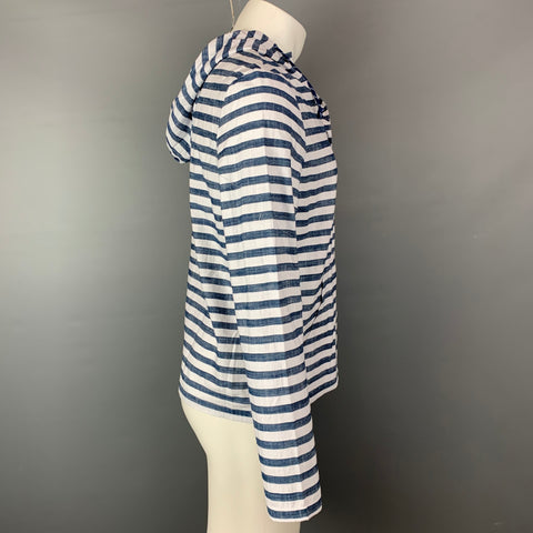 CASTAWAY Chaqueta con capucha náutica a rayas azules y blancas talla S