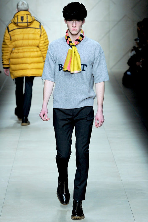BURBERRY PRORSUM by Christopher Bailey Fall 2011 Size M Grey Brit Short Sleeve Sweater