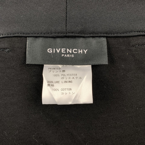 GIVENCHY Spring 2014 Size 28 Black "17" Graphic Polyester Apron Skirt