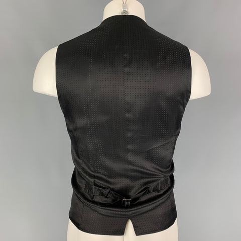 DOLCE & GABBANA Size 42 Black Cotton Blend Buttoned Vest