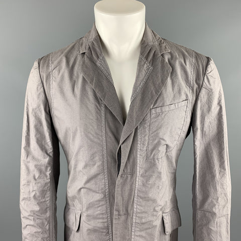 FAKE LONDON Size 40 Gray Cotton Notch Lapel Jacket