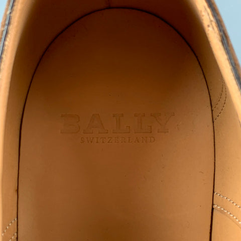 BALLY Size 11 Tan Leather Cap Toe Lace Up Shoes