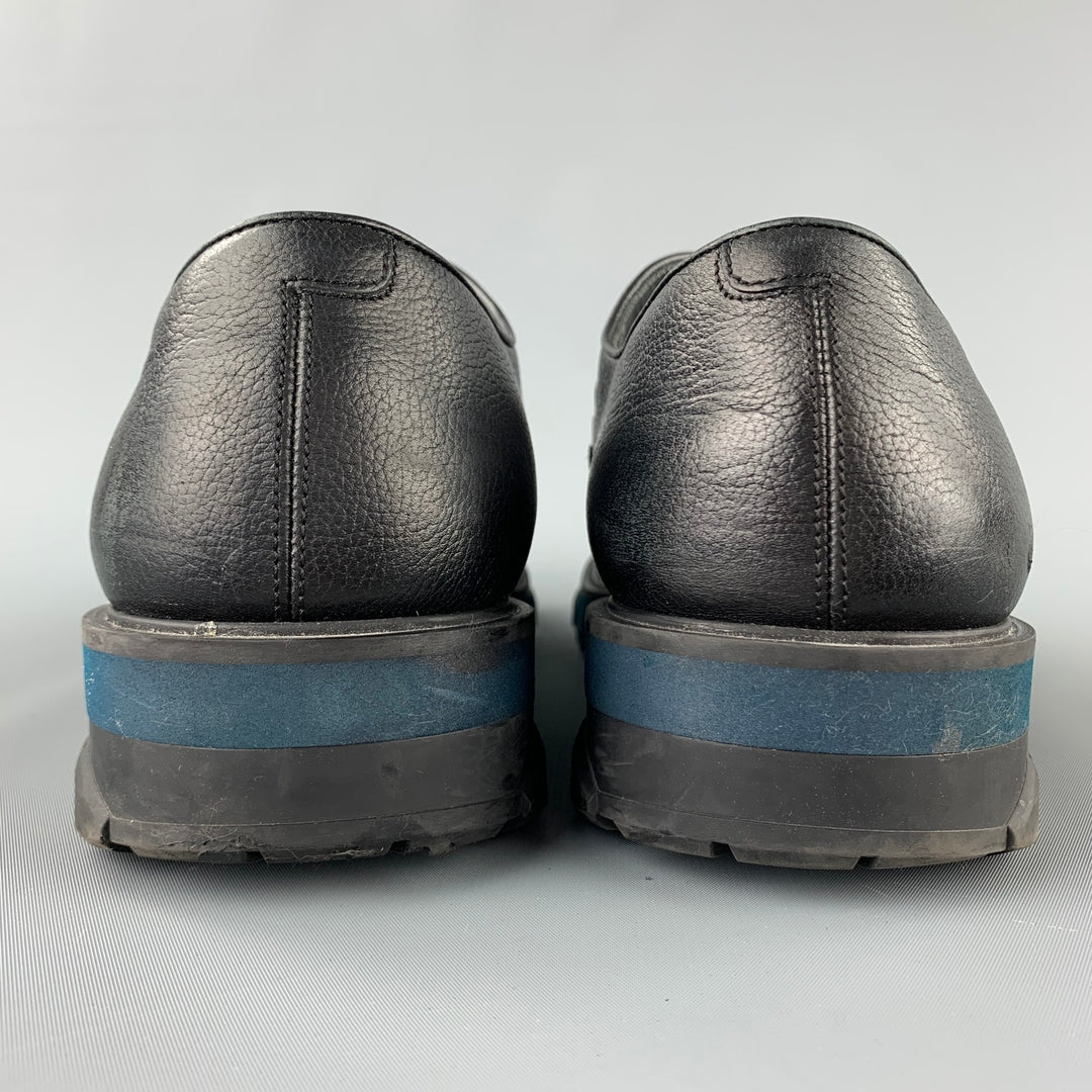 SALVATORE FERRAGAMO Size 12 Black Leather Monk Strap Loafers