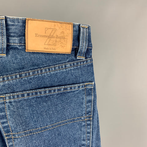 ERMENEGILDO ZEGNA Size 30 Blue Cotton Jeans
