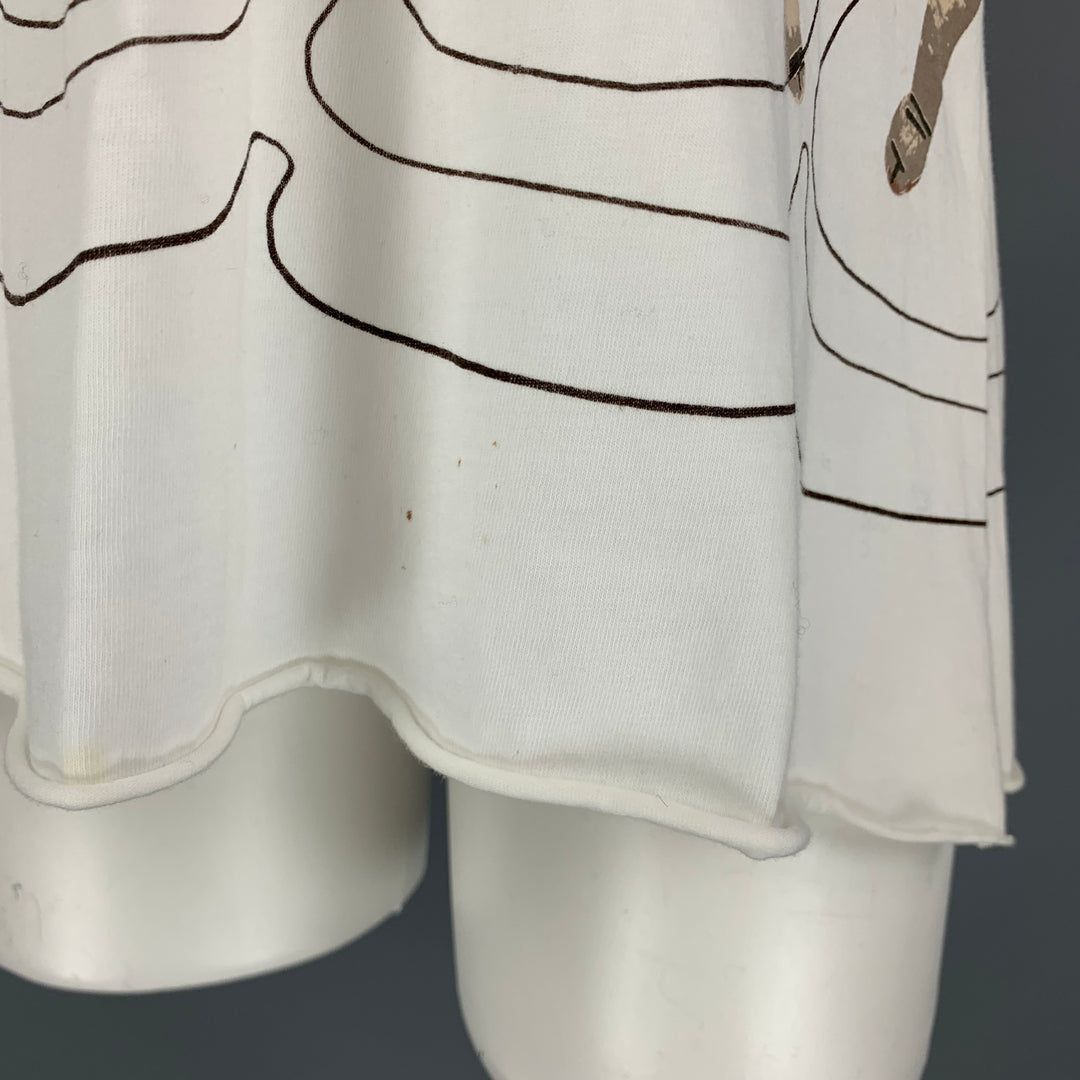 MARNI Size 6 White Multicolour Cotton Short Sleeve T-Shirt