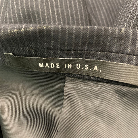 THEORY Size 40 Black Grey Pinstripe Wool Lycra Single breasted 34 Suit