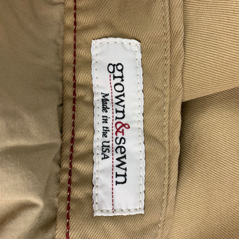 GROWN&amp;SEWN Pantalon décontracté chino en coton kaki taille 31