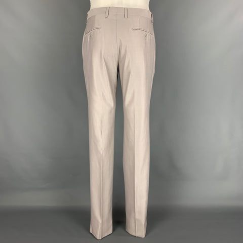 DOLCE & GABBANA Martini Size 36 Long Light Grey Wool / Silk 3 Piece Suit