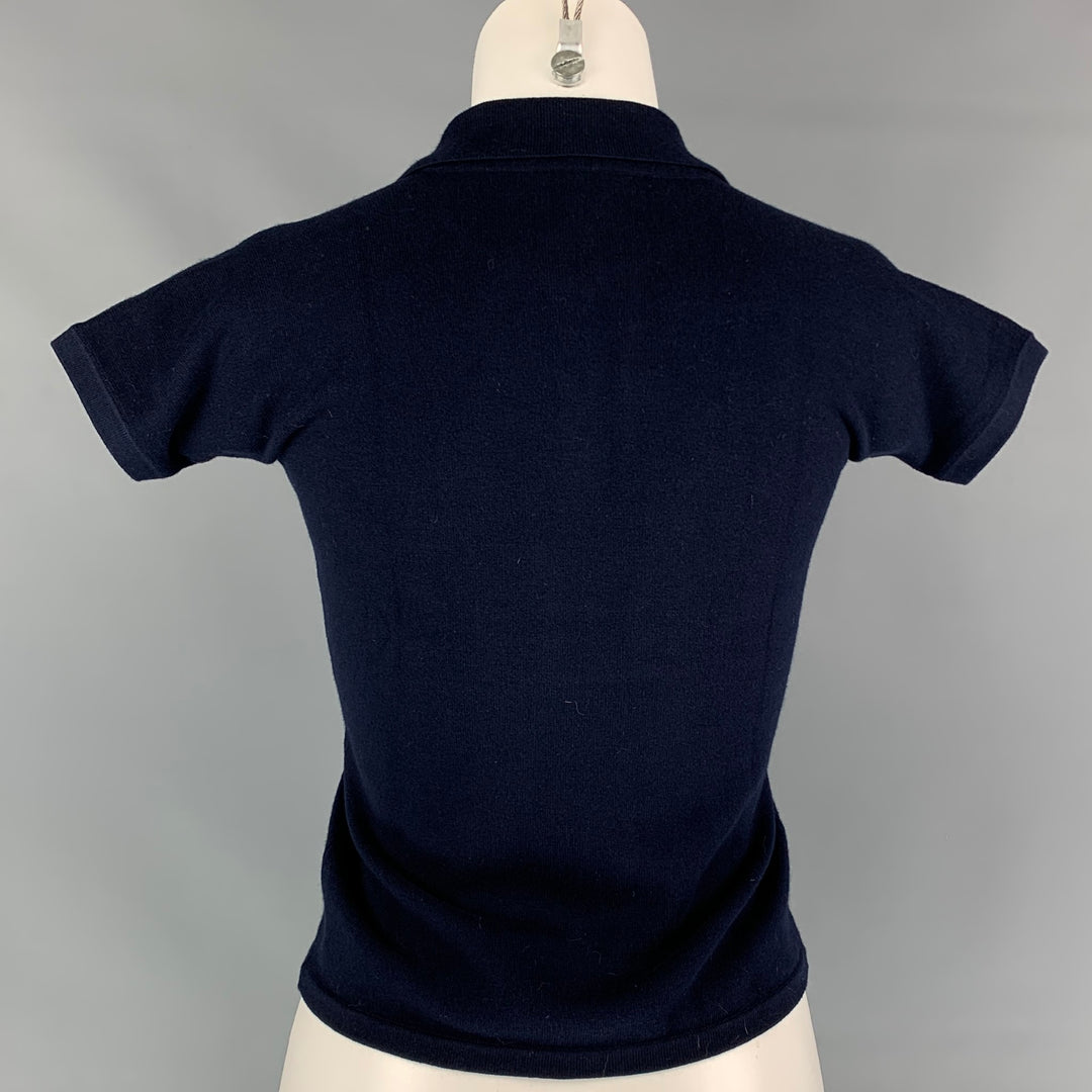 RALPH LAUREN Size S Navy Cotton Blend Polo Shirt