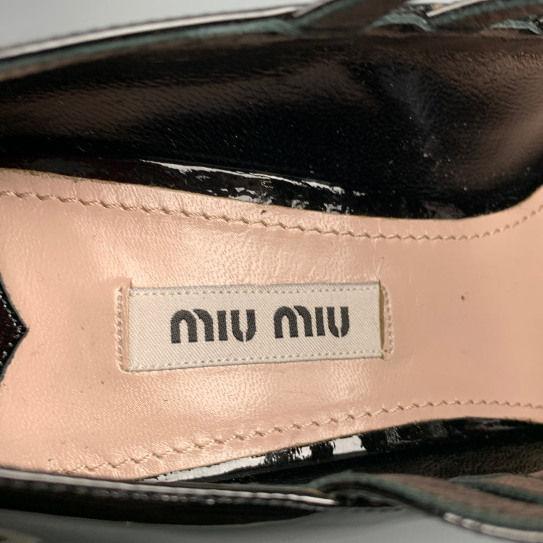 MIU MIU Size 7.5 Black Patent Leather Pumps