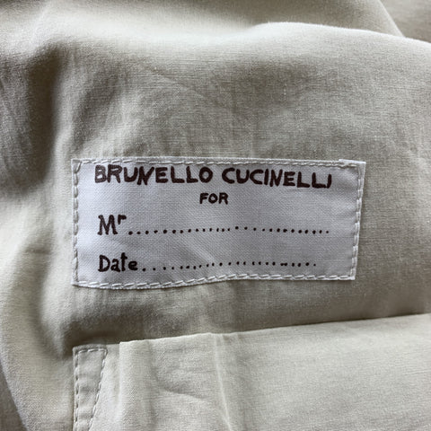 BRUNELLO CUCINELLI Size XL Navy Quilted Linen Snaps Vest