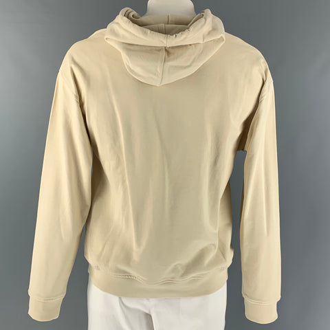 CARNE BOLLENTE Size L Cream Grey Graphic Cotton Hooded Sweatshirt