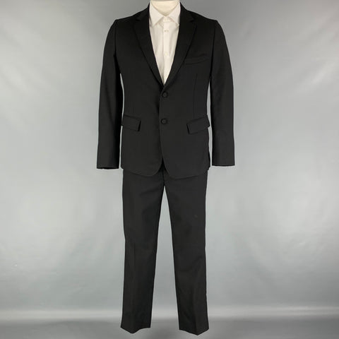 BAND OF OUTSIDERS Talla 42 Traje de solapa de muesca de lana tejida negro
