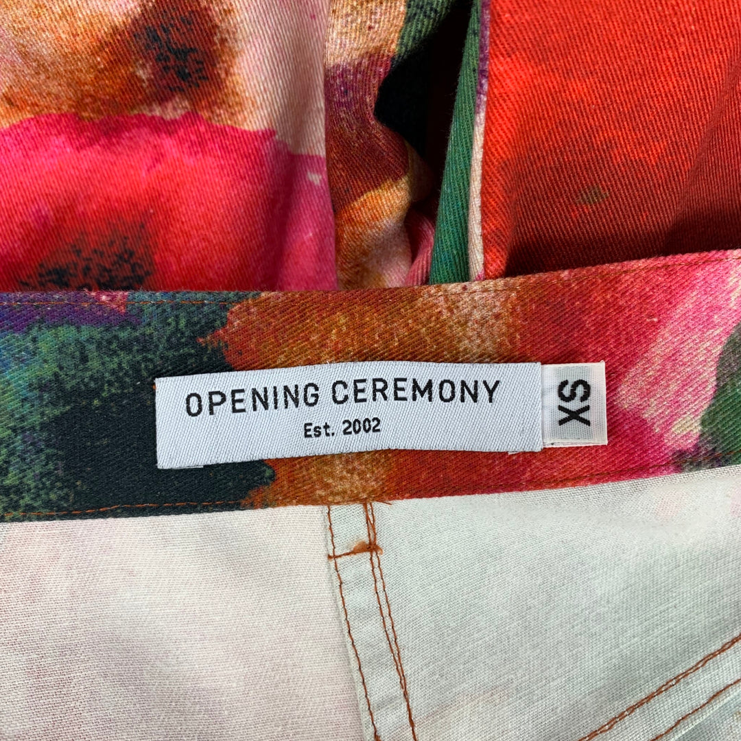 OPENING CEREMONY Size XS Multi-Color Cotton Print Jean Cut Casual Pants