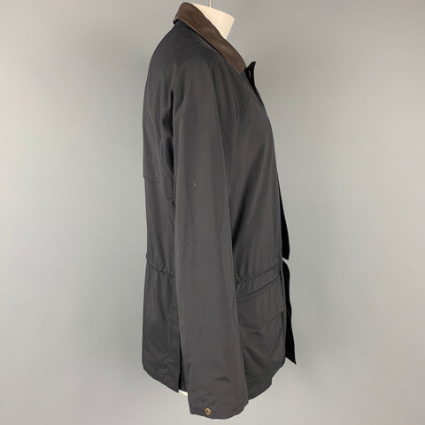 LORO PIANA Horsey Size M Black & Brown Nylon Jacket