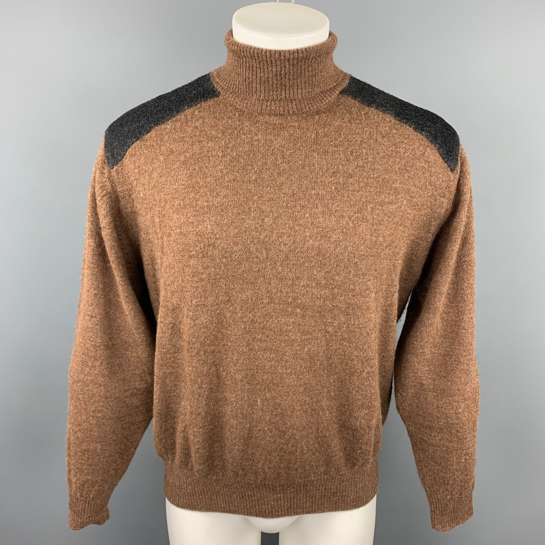 CIFONELLI Size S Brown Knit Baby Alpaca Turtleneck Sweater