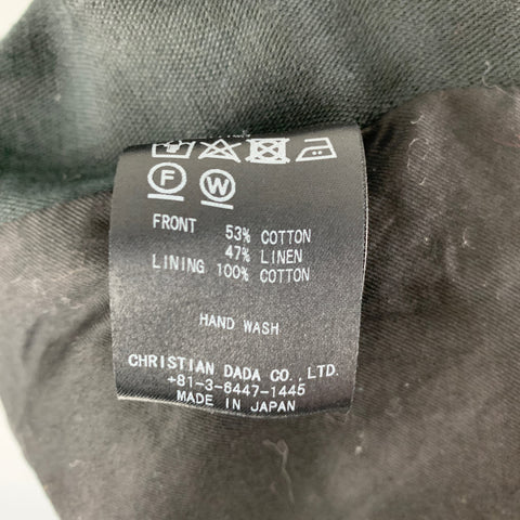 CHRISTIAN DADA Chest Size 38 Size 38 Black Solid Cotton / Linen Military Jacket