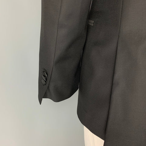 SUIT SUPPLY Size 44 Black Wool Tuxedo Sport Coat