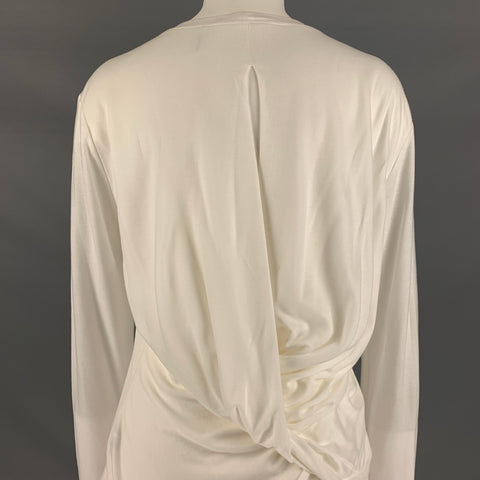 HELMUT LANG Taille S Haut décontracté en Tencel blanc dos ouvert