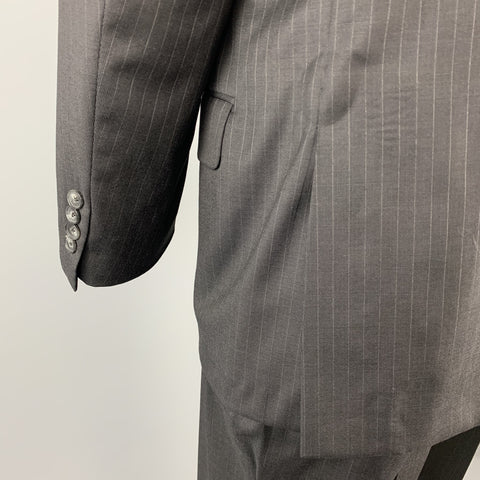 HICKEY FREEMAN Taille 42 Costume court à revers en laine à rayures noires