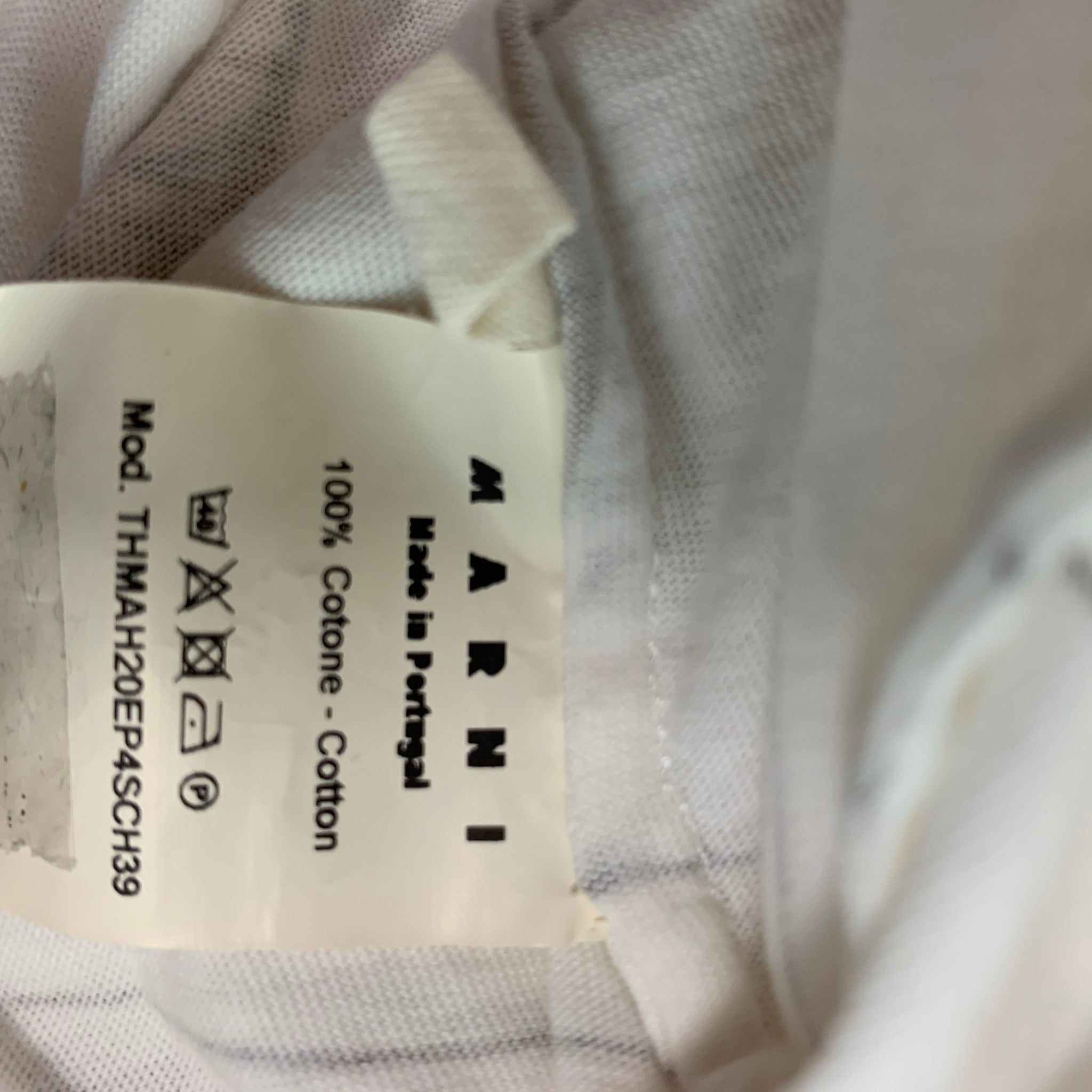 MARNI Size 6 White Multicolour Cotton Short Sleeve T-Shirt