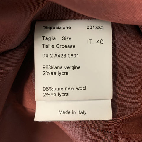 PIAZZA SEMPIONE Size 4 Burgundy Cream Wool &  Lycra Textured Sheath Dress