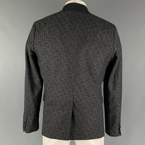 EMPORIO ARMANI Size 38 Charcoal Grey Wool Notch Lapel Sport Coat
