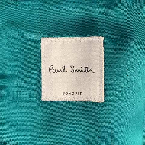 PAUL SMITH Size 44 Black Wool / Elastane Tuxedo Sequined Notch Lapel Sport Coat