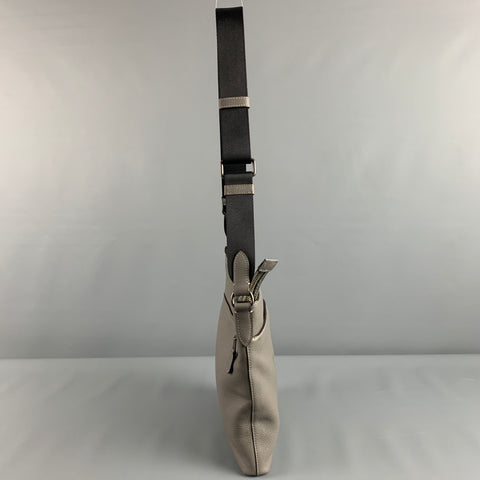 COACH Grey Black Pebble Grain Leather Cross Body Bag