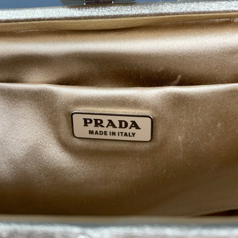 Vintage PRADA Gold Metallic Leather Mini Handbag