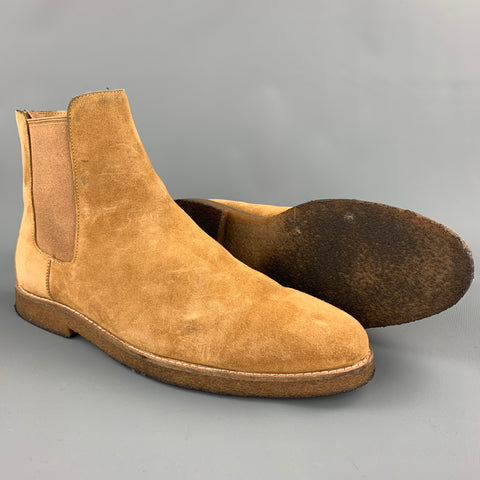 COACH Size 9.5 Camel Suede Chelsea Boots