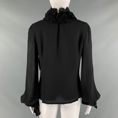 TULEH Taille M Haut de robe blouson à volants noir