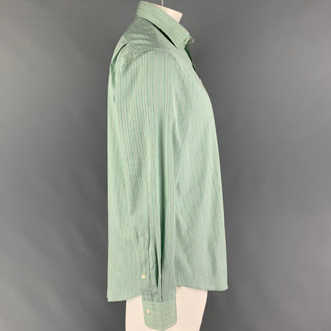 POLO by RALPH LAUREN Size L Green Red Stripe Cotton Long Sleeve Shirt
