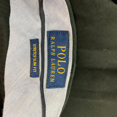POLO de RALPH LAUREN Talla 38 Pantalones casuales ajustados de algodón negro