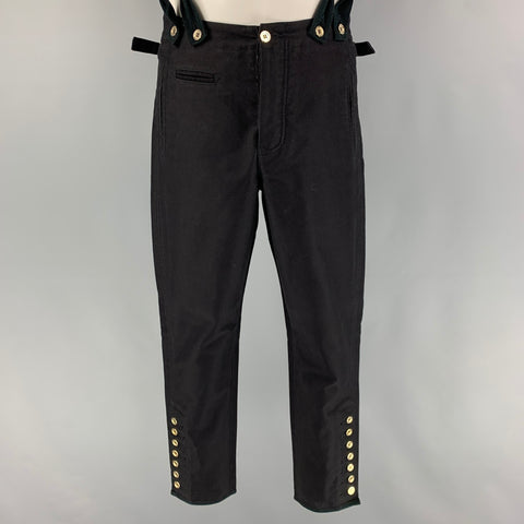 BALMAIN Size S Black Cotton Jodhpurs Casual Pants