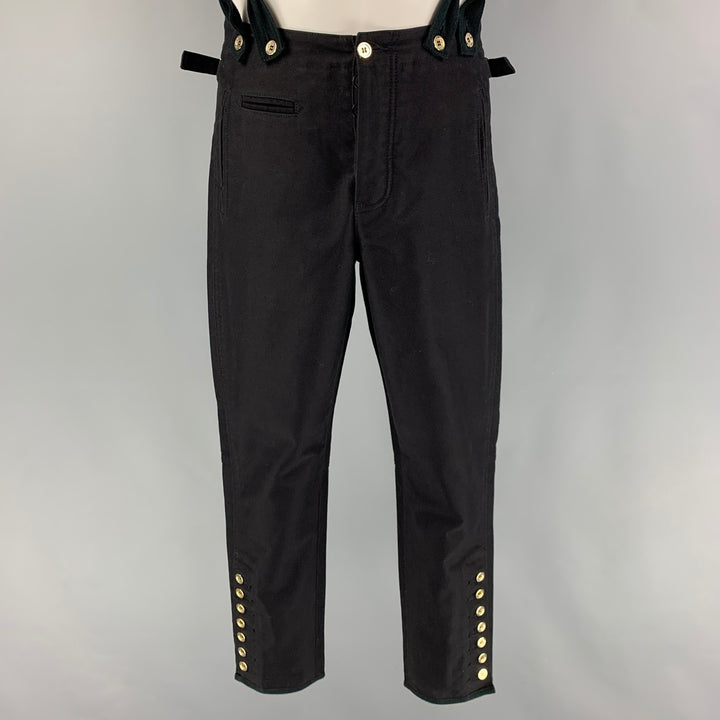 BALMAIN Size S Black Cotton Jodhpurs Casual Pants