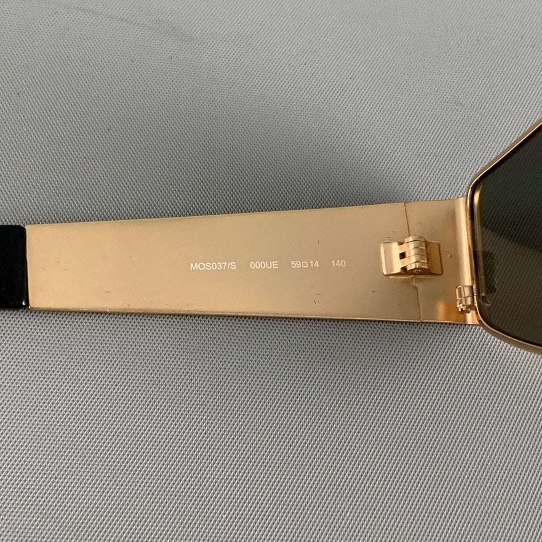 Gafas de sol rectangulares de metal negro dorado MOSCHINO