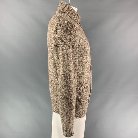 BRUNELLO CUCINELLI Size 42 Oatmeal & Tan Heather Cashmere Jacket