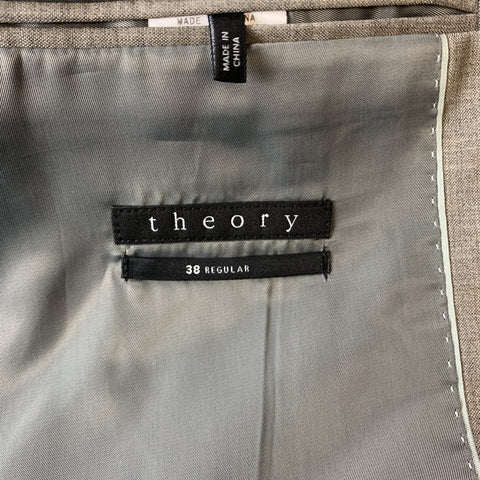 THEORY Size 38 Grey Solid Wool Notch Lapel 30 x 33 Suit