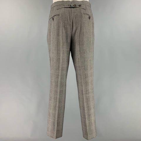 THOM BROWNE Size 40 Black White Glenplaid Wool Notch Lapel Suit
