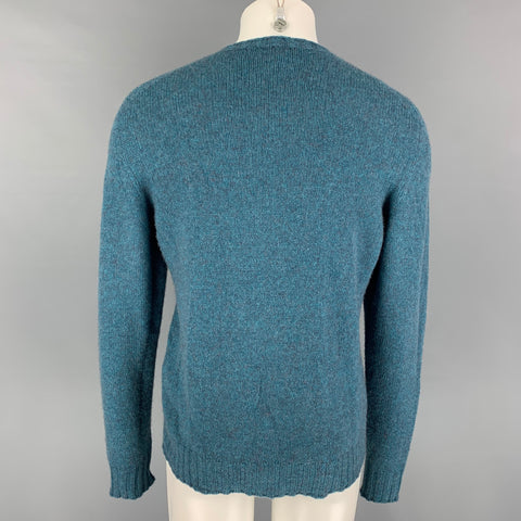 ETRO Size S Blue Grey Knitted Cashmere Crew-Neck Sweater