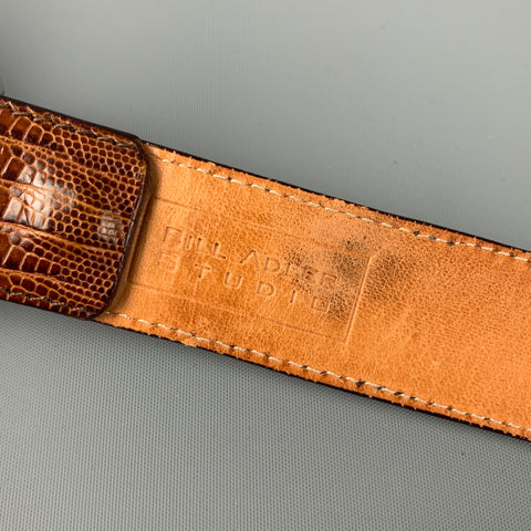 BILL ADLER DESIGN Taille 36 Ceinture en cuir gaufré marron