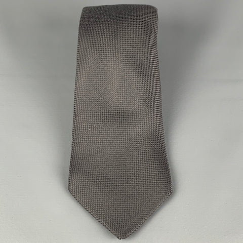 HERMES 233623 SA Dark Gray Silk Neck Tie