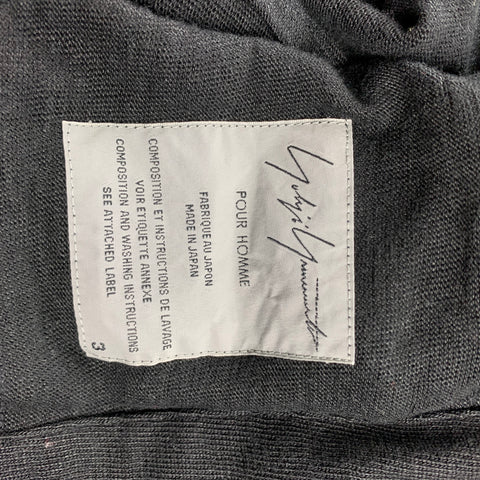 YOHJI YAMAMOTO Size L Black Knitted Linen Buttoned Jacket