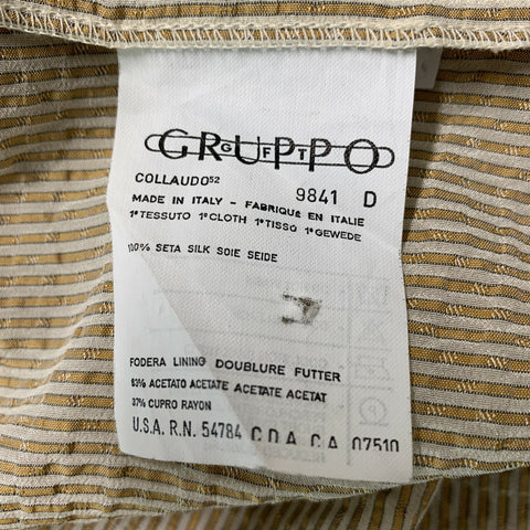 GIORGIO ARMANI Size 8 Beige Silk Stripe Tunic Blouse